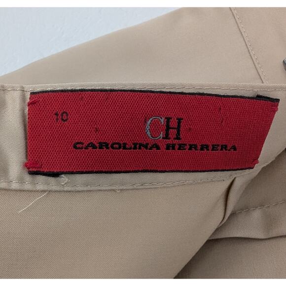 Carolina Herrera Tan Cotton Skirt US Size 10 Women’s Mini Knee Length Designer - Picture 4 of 10